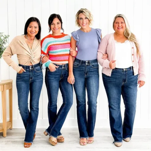 💖 Final Day: 65% OFF! 💥 Vintage High Rise Bootcut Jeans with Frayed Hem - Image 5