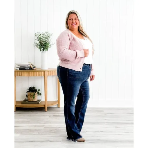 💖 Final Day: 65% OFF! 💥 Vintage High Rise Bootcut Jeans with Frayed Hem - Image 8